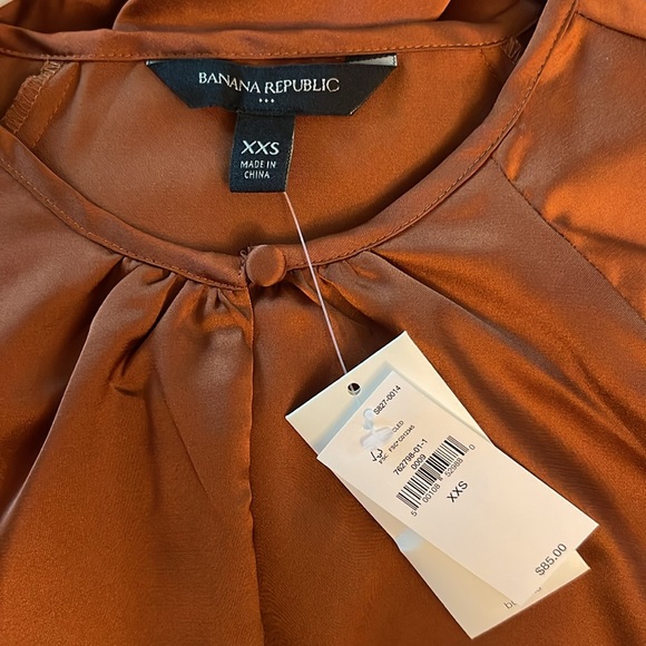 Banana Republic Keyhole Button Closure Long Raglan Sleeves Blouse Top Sz XXS.NWT - Picture 17 of 17